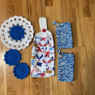 Brand New Hand Knit and Crochet Kitchen items Bundle .