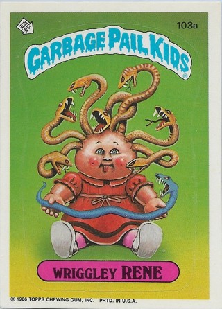 1986 Topps Garbage Pail Kids #103a Wriggley Rene