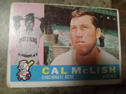 1960 T.C.G. CAL McLISH CINCINNATI REDS BASEBALL CARD# 110