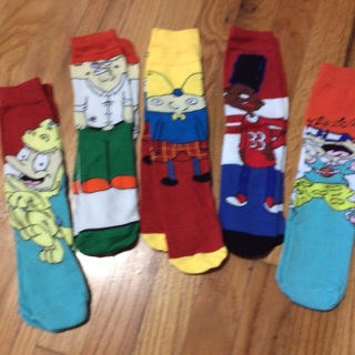 Brand New 5 Pairs of Cartoon Pattern Unisex Adult Socks .