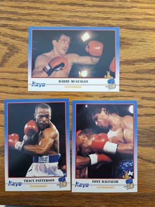 1991 KAYO Boxing trading cards. #142,#143,#145.