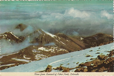 Vintage Used Postcard: View from Summit of Pike Peak, CO