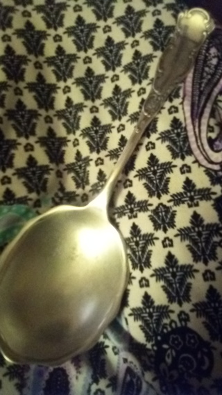 1880 Pairpoint MFG Co , Sterling plate scalloped serving spoon