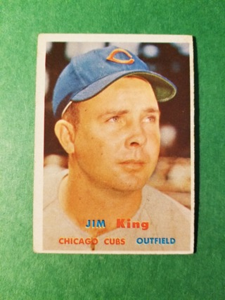 1957 - TOPPS EXMT - NRMT BASEBALL - CARD NO. 186  -  JIM KING - CUBS