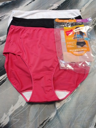 3 New Women's Hanes Microfiber Soft Panties - Size 7