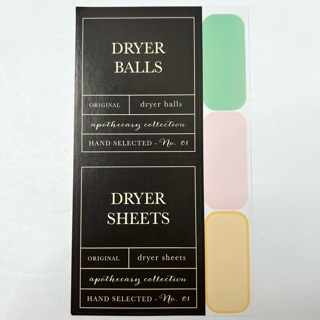 Dryer Balls & Sheets Laundry Labels