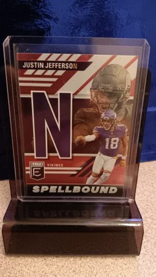 2023 DONRUSS ELITE JUSTIN JEFFERSON SPELLBOUND PINK PARALLEL LETTER N # SB-JJ9 MINNESOTA VIKINGS