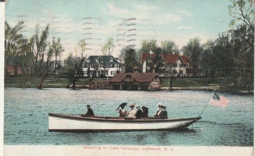 Vintage Used Postcard: 1908 Lake Carasaljo, Lakewood, NJ