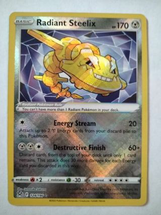 Radiant steelix 124/196 rare holo pokemon