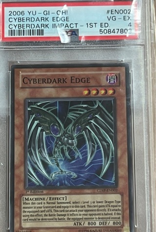 2006 Yu Gi Oh #EN002 Cybedark Edge Impact 1st ED, PSA 4