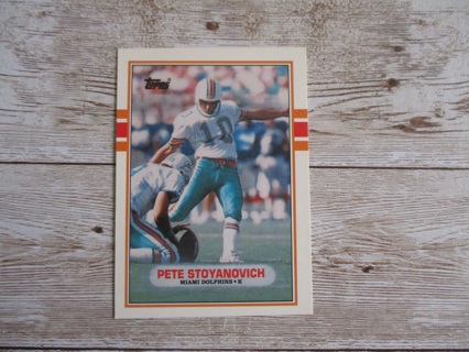 Pete Stoyanovich Topps 1989 football trading card # 841