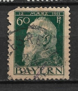 1911 Bavaria Sc84a 60Pf Prince Regen Luitpold used