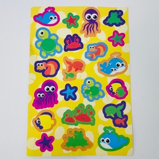 Sea Creatures Sheet of Stickers Water 