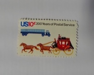 US Scott #1572 200 Year of Postal Service 10 Cent Single Stamp MNH