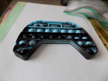 Blue and black game controller shape pop it stress relief toy