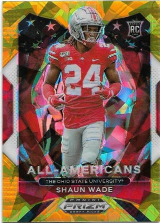 2021 PRIZM DRAFT PICKS SHAUN WADE ALL AMERICAN GOLD CRACKED ICE PRIZM REFRACTOR ROOKIE CARD