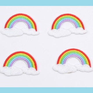 NEW RAINBOW PATCHES 4-PACK RAINBOWS IRON ON BADGES