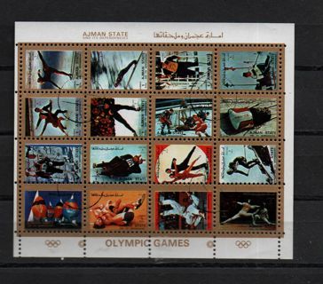 mini sheet of 16 - on theme  olympic winter games