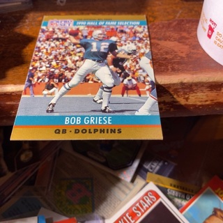 1990 pro set hall of fame selection bob griese football card 