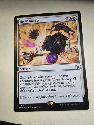 Magic the gathering mtg No witnesses rare card Murder Karlov Manor