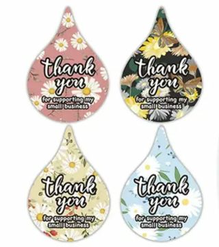 ➡️⭕(8) .98" x 1.38" THANK YOU FOR SUPPORTING MY SMALL BUSINESS STICKERS!!