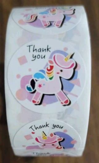➡️SPECIAL⭕(36) 1" UNICORN 'Thank you' STICKERS!!⭕