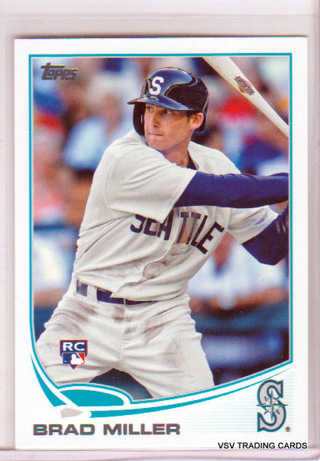 Brad Miller, 2013 Topps ROOKIE RC Card #US224, Seattle Mariners, (EL4)