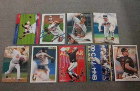 9 card Baltimore Orioles lot inserts