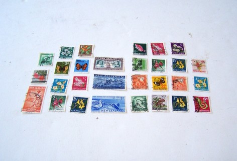 New Zealand Postage Stamps Used/Cancelled Set of 29