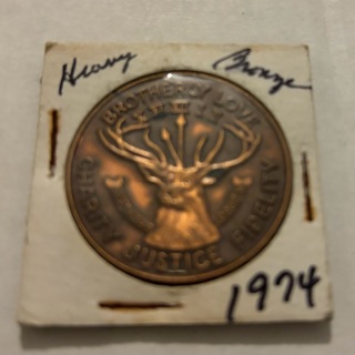 Rare 1974 1 Ounce Bronze Uncirculated Elk Deer Token Coin