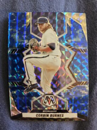 2022 Panini Mosaic Blue Camo Corbin Burnes