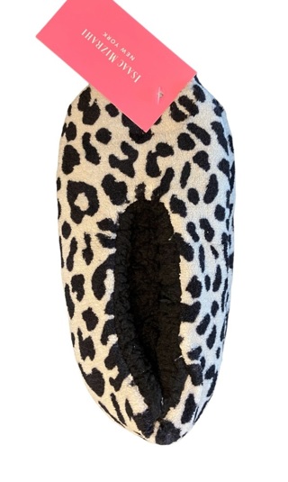 ~ Isaac Mizrahi New York Leopard Print Fuzzy Slippers ~ Size Small (5-6) ~