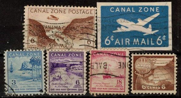 Canal Zone Stamps 1949 + Airmails