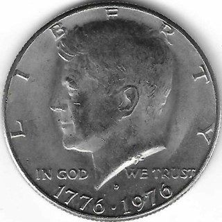 1776 – 1976 D Kennedy Bicentennial Half Dollar U.S. 50 Cent Coin