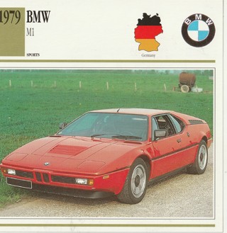 Classic Cars 6 x 6 inches Leaflet: 1979 BMW M1