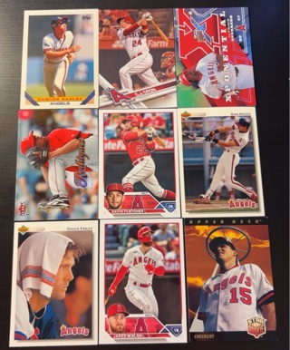 9 Angels baseball cards 