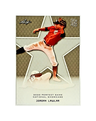 JORDAN LAWLAR ROOKIE 2020 LEAF PERFECT GAME #58, DBACKS, 1ST ROUND!