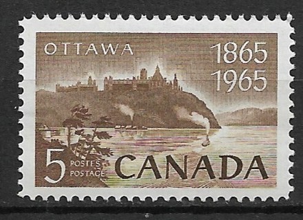 1965 Canada Sc442 Parliament and Ottawa River 5¢ MNH