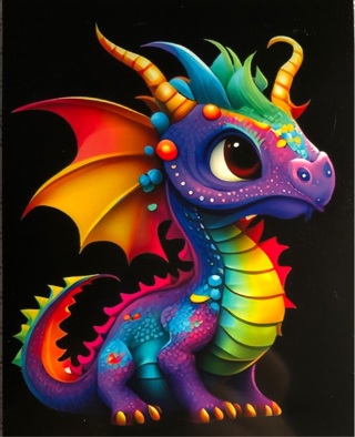 Multi color Dragon - 3 x 4” MAGNET - GIN ONLY