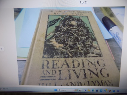 Antique book dated 1924 100 years old Reading & Living Book 2 for upper grades