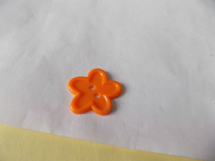 Large orange five rounded petal flower button