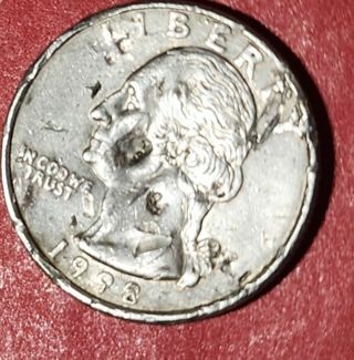 1998 Quarter Mint Error US Coins Error Struck THRU or Double Struck RARE ISSUE