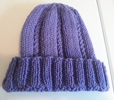 Handmade Knit Beanie Hat (lavender/purple) #1