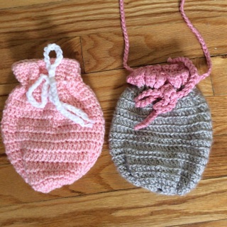Hand Crocheted Two Easter Sacks/Pouch. Spring Collection .
