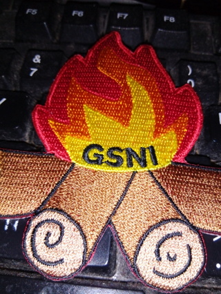 Large Orange & Red & Yellow IRON-on Campfire Patch