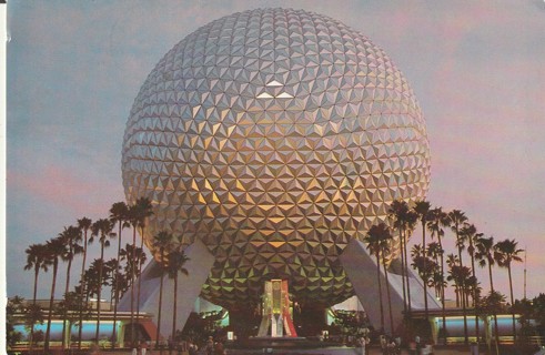 Vintage Used Postcard: Spaceship Earth, Disney, FL