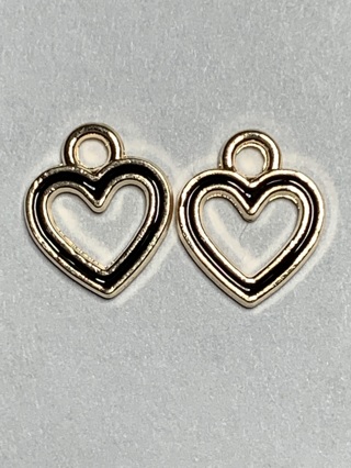 ♥COLORED HEART CHARMS-~#2~BLACK~FREE SHIPPING♥