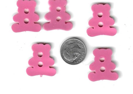 Pink Teddy Bear Buttons - 4