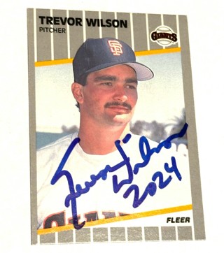 Autograph 1989 Fleer #347 Trevor Wilson- Giants