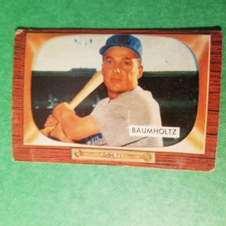 1955 - BOWMAN BASEBALL - CARD NO. 227 - FRANK BAUMHOLTZ - CUBS